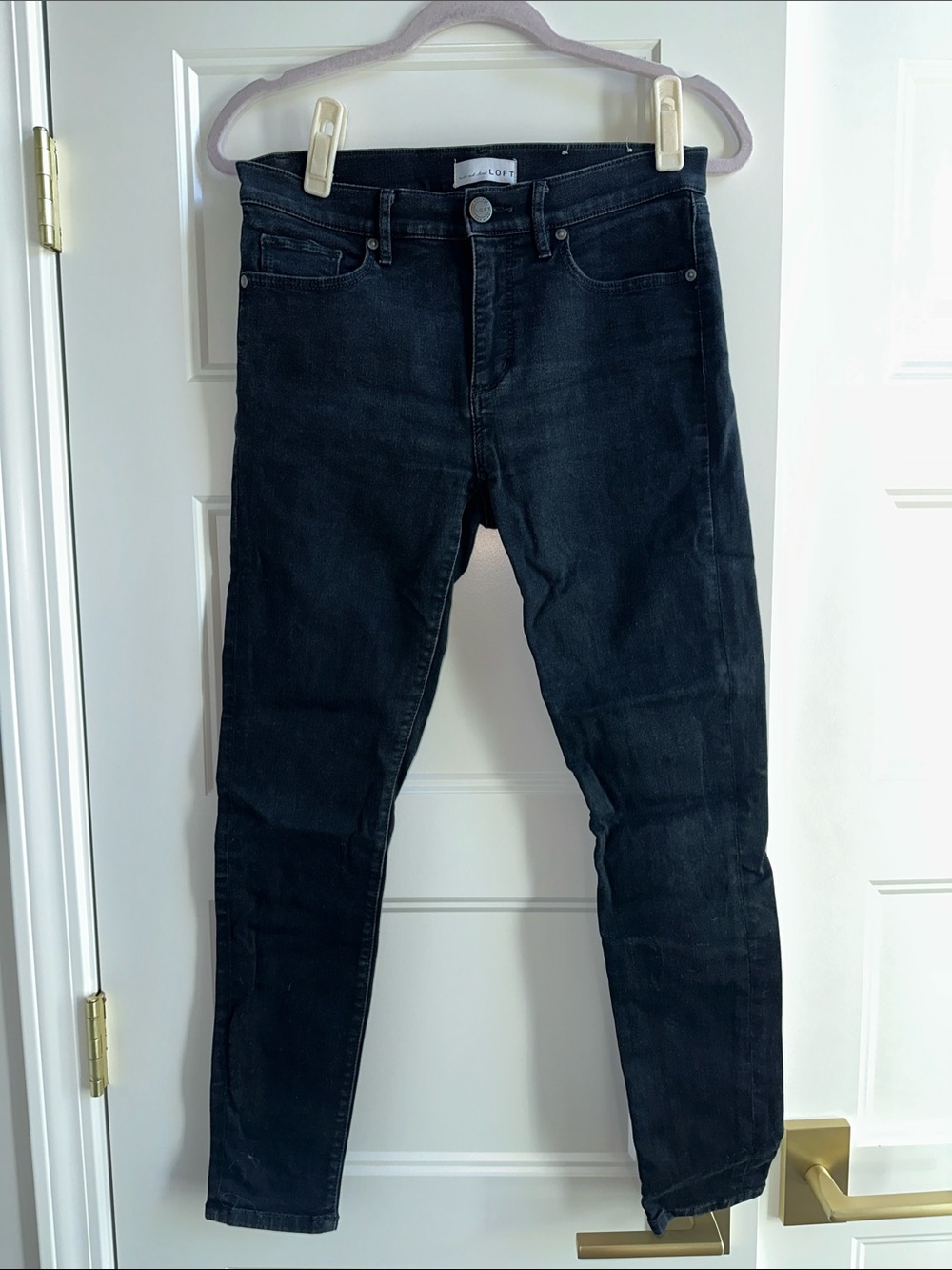 LOFT Women's Dark Black Skinny Jeans